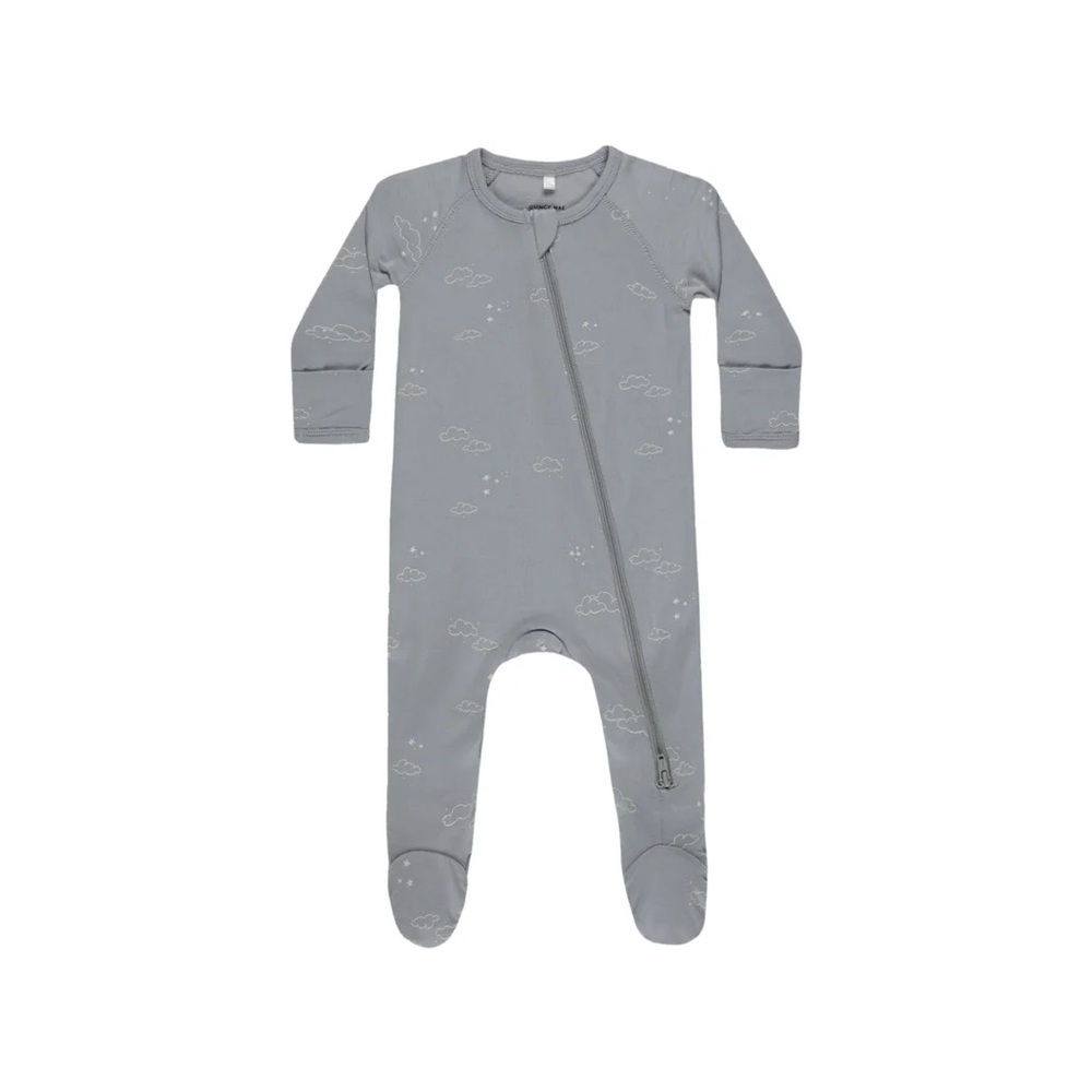 Quincy Mae Cloudy Gray Kids Pajama Footies
